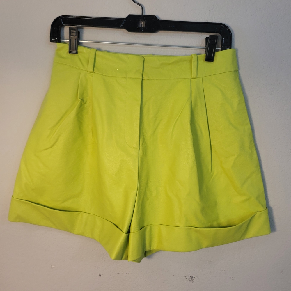 The Bar High Waist Neon Green Women's Shorts